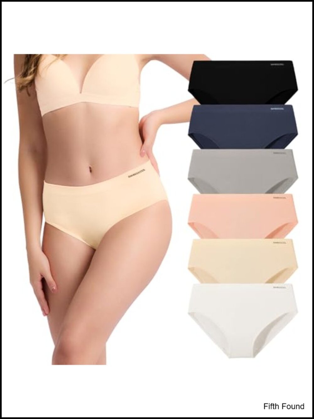 Bamboo Seamless Bikini Panties 6-Pack Breathable Mid-Rise Tagless Women's